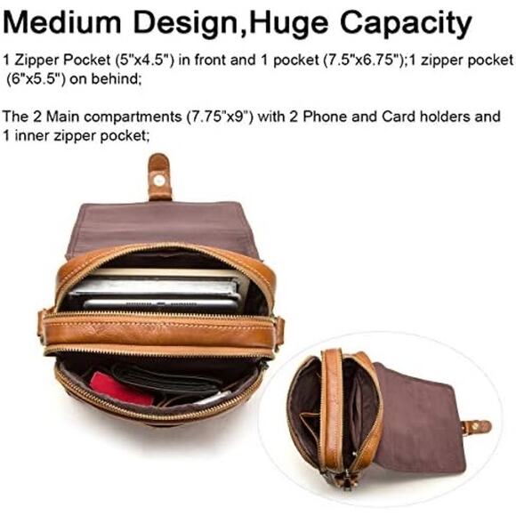 Stylish Contacts Genuine Leather Messenger Bag Perfect for Everyday Adventures! - Picture 3 of 11